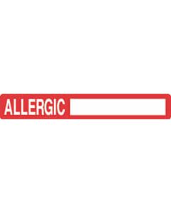 Label Paper Permanent Allergic  6"x1" Red 500 per Roll