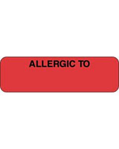 Label Paper Permanent Allergic To:  2 1/2"x3/4" Fl. Red 1000 per Roll