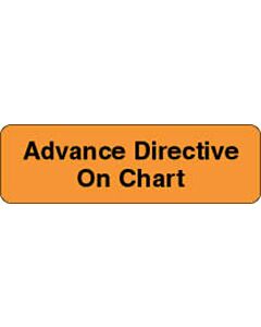 Label Paper Permanent Advance Directive On  2 7/8"x7/8" Fl. Orange 1000 per Roll