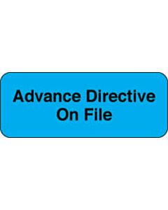 Label Paper Permanent Advance Directive On  2 1/4"x7/8" Blue 1000 per Roll