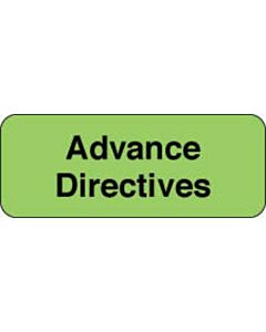 Label Paper Permanent Advance Directives  2 1/4"x7/8" Fl. Green 1000 per Roll