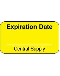 Label Paper Permanent Expiration Date  1 5/8"x7/8" Yellow 1000 per Roll