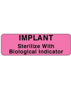 Label Paper Permanent Implant Sterilize, 2 7/8" x 7/8", Fl. Pink, 1000 per Roll