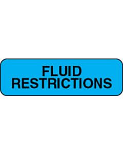 Label Paper Permanent Fluid Restrictions  1 1/4"x3/8" Blue 1000 per Roll