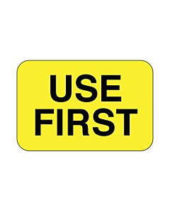 Lab Communication Label (Paper, Permanent) Use First  1 5/8"x7/8" Yellow - 1000 per Roll