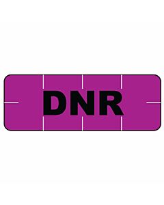 Alert Bands® Label Poly "DNR" Pre-printed, State Standardization 11/16" x 1/4" Purple - 250 per Qty Based Roll