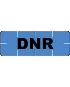 Alert Bands® Label Poly "DNR" Pre-printed, State Standardization 0.6875x1/4 Blue - 250 per Qty Based Roll