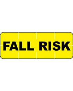 Alert Bands® Label Poly "Fall Risk" Pre-printed, State Standardization 0.6875  x1/4 Yellow - 250 per Qty Based Roll