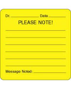 Label Paper Permanent Dr.___ Date  2 1/2"x2 1/2" Fl. Yellow 500 per Roll