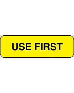 Communication Label (Paper, Permanent) Use First 1 1/4" x 3/8" Yellow - 1000 per Roll