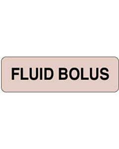 Label Paper Permanent Fluid Bolus  2 7/8"x7/8" Tan 1000 per Roll