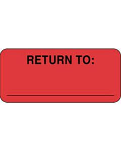 Label Paper Permanent Return To: 2 1/4" x 7/8", Fl. Red, 1000 per Roll