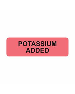 Communication Label (Paper, Permanent) Potassium Added 2-7/8" x 7/8" Fluorescent Red - 1000 per Roll