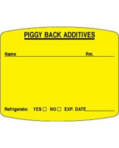 Label Paper Permanent Piggy Back Additives 3" Core 2" 1/2" x 2, Yellow, 500 per Roll