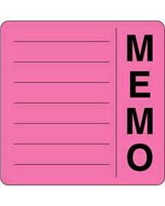 Label Paper Permanent Memo 2 1/2" x 2 1/2", Fl. Pink, 500 per Roll