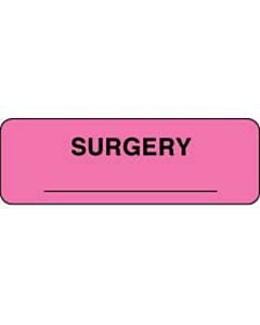 Communication Label (Paper, Permanent) Surgery 1 1/2" x 1/2" Fluorescent Pink - 1000 per Roll