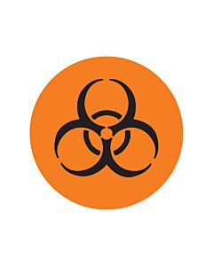 Hazard Label (Paper, Permanent)  Fluorescent Orange - 1000 Labels per Roll