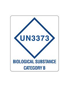 Hazard Label (Paper, Permanent) Un3373 Biological 3 1/2"x4" White - 500 Labels per Roll