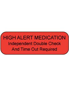 Communication Label (Paper, Permanent) High Alert 1 1/2" x 1/2" Red - 1000 per Roll