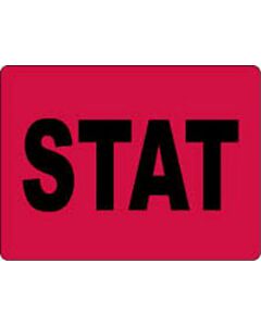 Lab Communication Label (Paper, Permanent) Stat  4"x3" Fluorescent Red - 500 per Roll