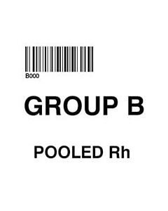 ISBT 128 Label (Synthetic, Permanent) "Group B Pooled Rh'' 2"x2" White - 500 per Roll
