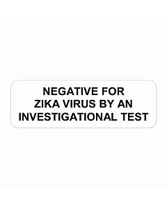Label, Synthetic, Permanent, "Negative for Zika", White, 1000 per Roll
