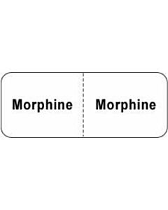 IV Label Paper Permanent Morphine Morphine  2 1/4"x7/8" White 1000 per Roll