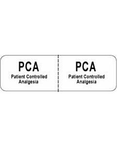 IV Label Wraparound Paper Permanent PCA Patient  2 7/8"x7/8" White 1000 per Roll