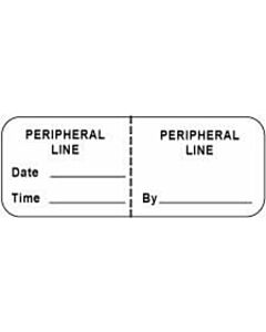 IV Label Wraparound Paper Permanent Peripheral Line  2"x3/4" White 1000 per Roll