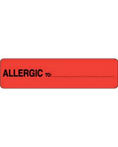 Label Paper Permanent Allergic To:___  4"x1" Red 500 per Roll