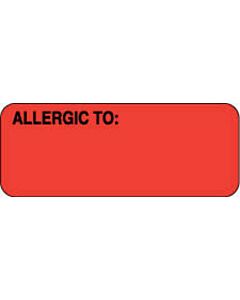 Label Paper Permanent Allergic To:  2 1/4"x7/8" Red 1000 per Roll