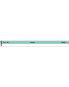 Binder/Chart Tape Removable "Rm. No. Patient", 1'' Core, 1/2 '' x 500'', Aqua, 83 Imprints, 500 Inches per Roll