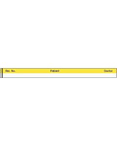 Binder/Chart Tape Removable "Rm. No. Patient", 1'' Core, 1/2 '' x 500'', Fl. Yellow, 83 Imprints, 500 Inches per Roll