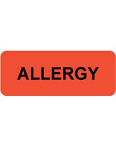Label Paper Removable Allergy 2 1/4" x 7/8", Red, 1000 per Roll