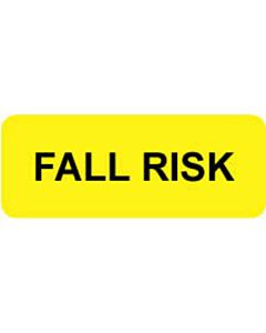 Label Paper Removable Fall Risk 2 1/4" x 7/8", Yellow, 1000 per Roll
