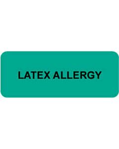 Label Paper Removable Latex Allergy 2 1/4" x 7/8", Green, 1000 per Roll