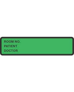 Binder/Chart Label Paper Removable Room No. Patient 5 3/8" x 1 3/8" Dark Green 500 per Roll