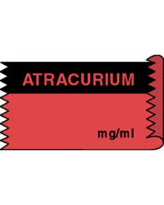 Anesthesia Tape (Removable) Atracurium mg/ml 1/2" x 500" - 333 Imprints - Fl. Red and Black - 500 Inches per Roll