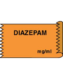 Anesthesia Tape (Removable) Diazepam mg/ml 1/2" x 500" - 333 Imprints - Orange - 500 Inches per Roll