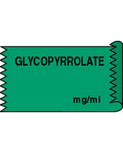 Anesthesia Tape (Removable) Glycopyrrolate mg/ml 1/2" x 500" - 333 Imprints - Green - 500 Inches per Roll