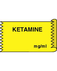 Anesthesia Tape (Removable) Ketamine mg/ml 1/2" x 500" - 333 Imprints - Yellow - 500 Inches per Roll