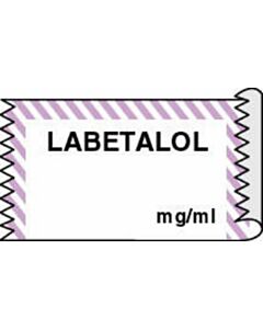 Anesthesia Tape (Removable) Labetalol mg/ml 1/2" x 500" - 333 Imprints - White with Violet - 500 Inches per Roll