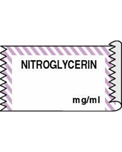 Anesthesia Tape (Removable) Nitroglycerin mg/ml 1/2" x 500" - 333 Imprints - White with Violet - 500 Inches per Roll