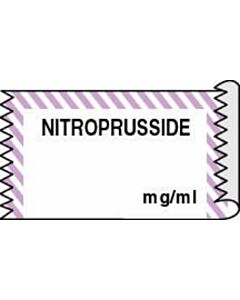 Anesthesia Tape (Removable) Nitroprusside mg/ml 1/2" x 500" - 333 Imprints - White with Violet - 500 Inches per Roll