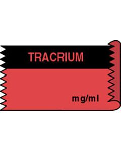 Anesthesia Tape (Removable) Tracrium mg/ml 1/2" x 500" - 333 Imprints - Fluorescent Red and Black - 500 Inches per Roll