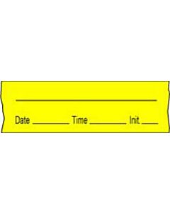 Anesthesia Tape with Date, Time & Initial (Removable) 1/2" x 500" - 333 Imprints - Yellow - 500 Inches per Roll