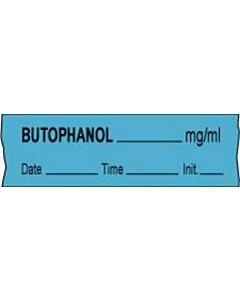Anesthesia Tape with Date, Time & Initial (Removable) Butophanol mg/ml 1/2" x 500" - 333 Imprints - Blue - 500 Inches per Roll