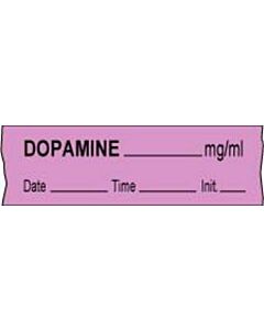 Anesthesia Tape with Date, Time & Initial (Removable) Dopamine mg/ml 1/2" x 500" - 333 Imprints - Violet - 500 Inches per Roll