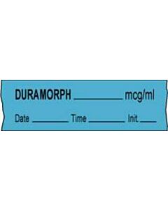 Anesthesia Tape with Date, Time & Initial (Removable) Duramorph mcg/ml 1/2" x 500" - 333 Imprints - Blue - 500 Inches per Roll