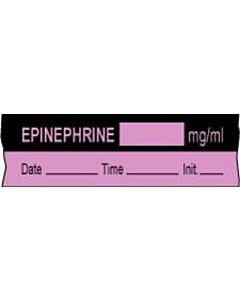 Anesthesia Tape with Date, Time & Initial (Removable) Epinephrine mg/ml 1/2" x 500" - 333 Imprints - Violet and Black - 500 Inches per Roll